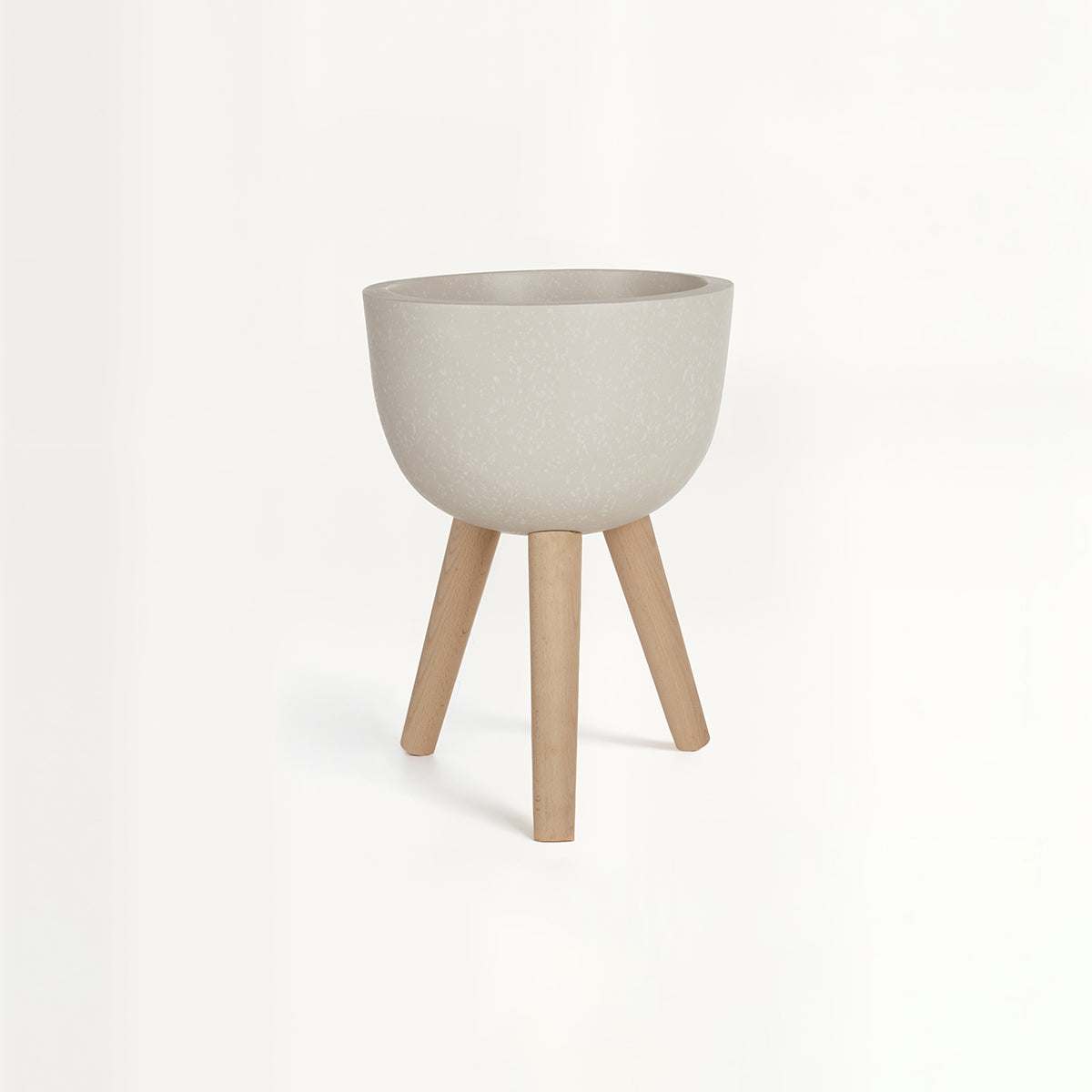 Darnell Small White Finish Rounded Planter