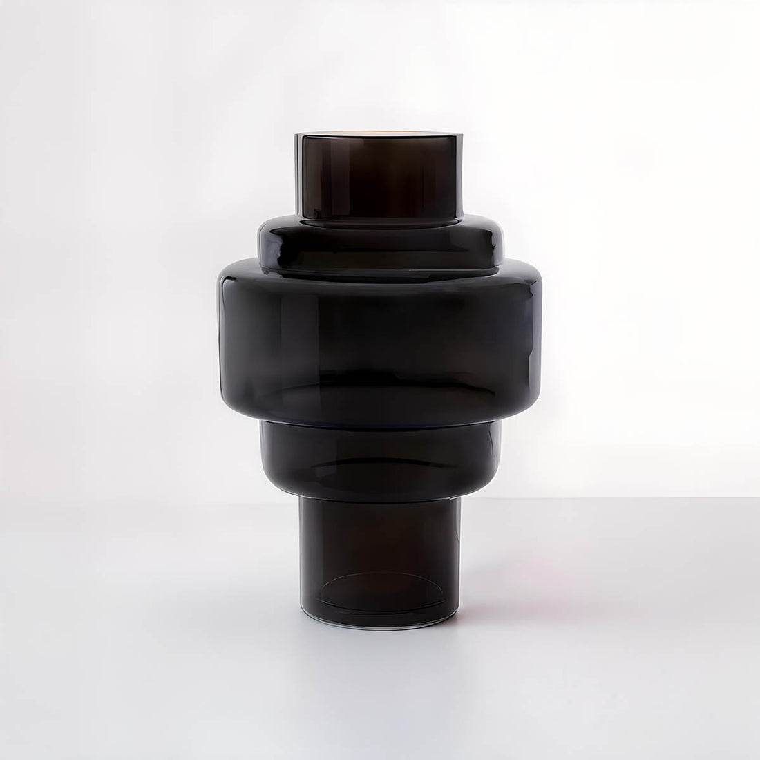 Cayden Small Black Smoked Glass Vase