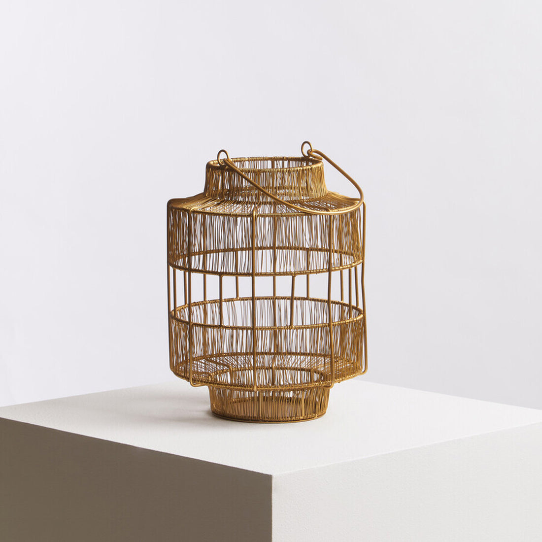 Enzo Small Gold Wire Lantern