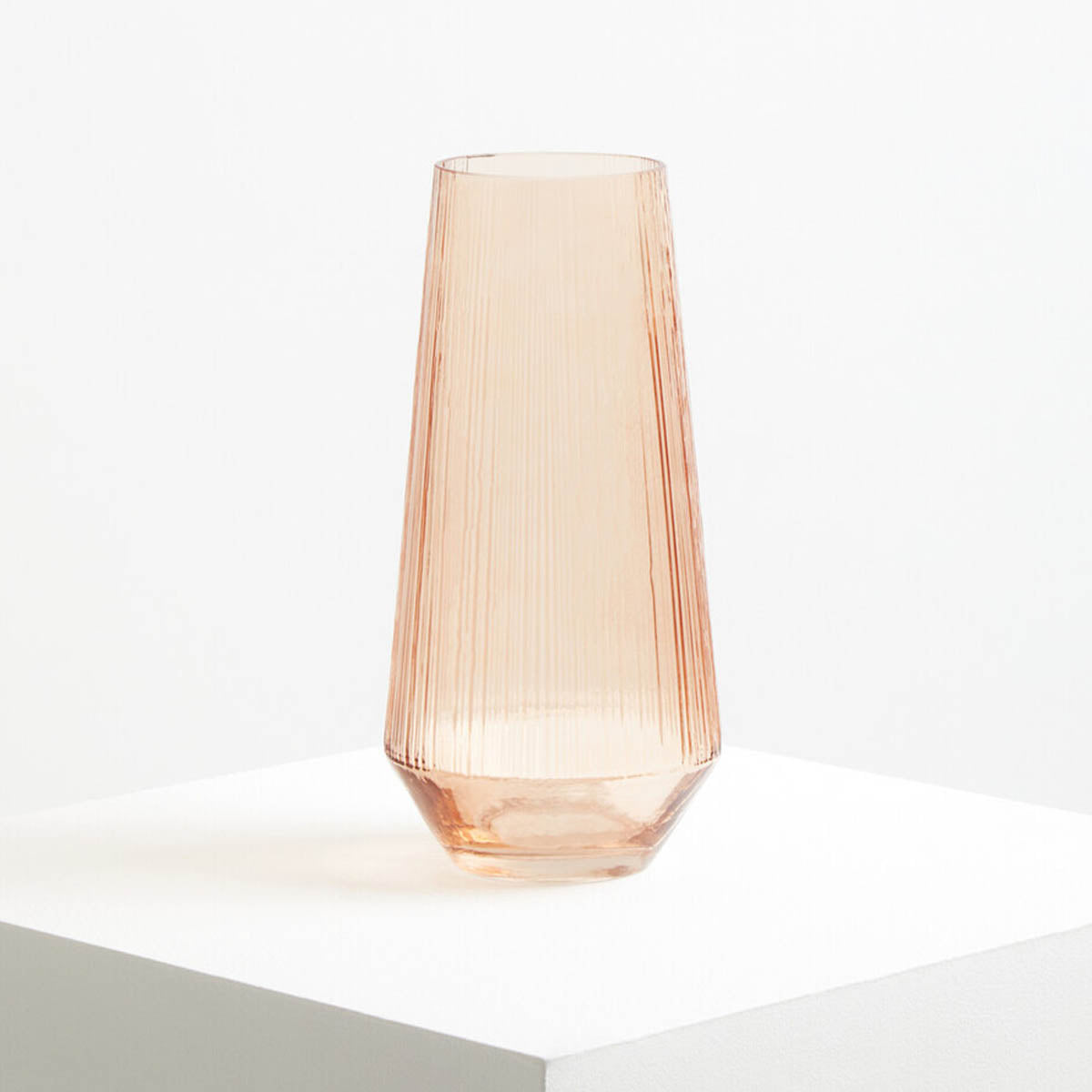 Esma Large Light Amber Glass Vase