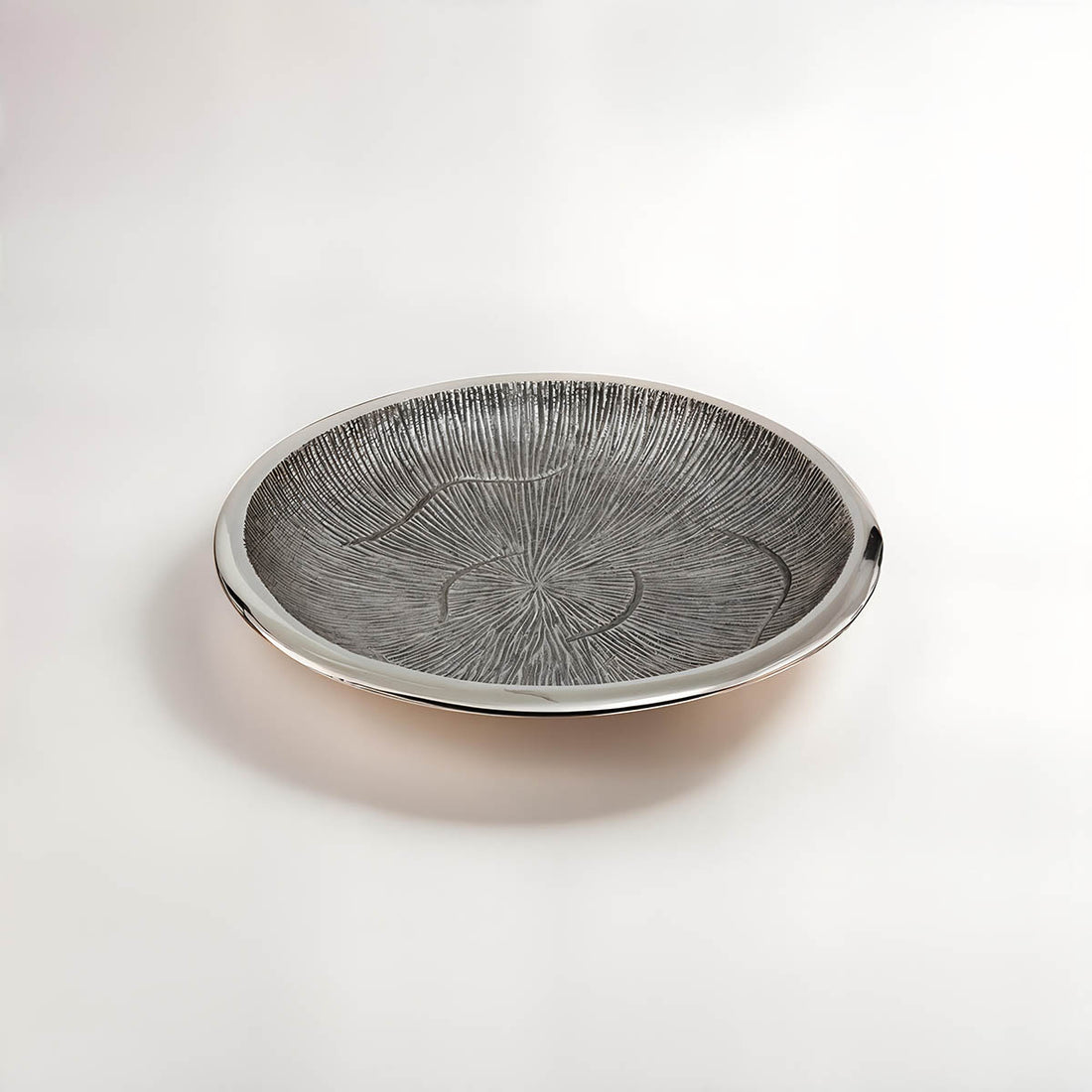 Silva Small Oak Effect Silver Bowl