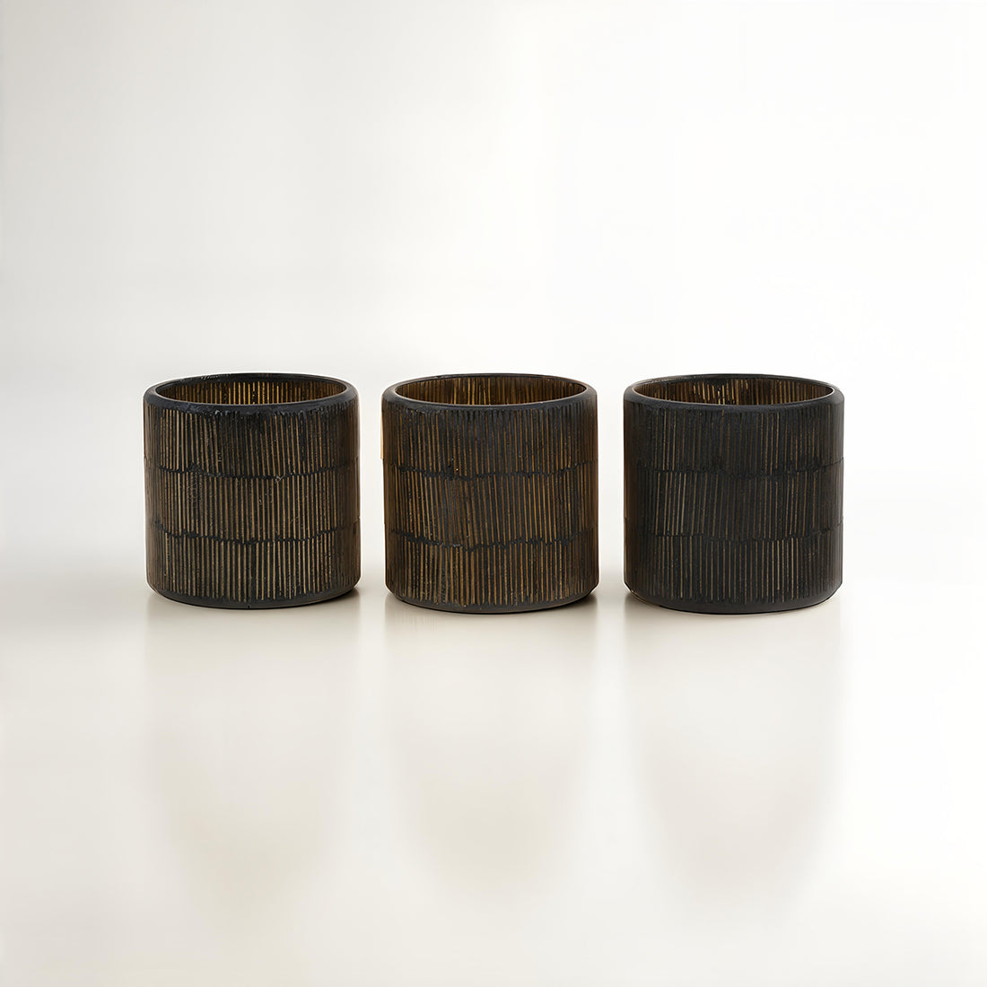 Gaia Set Of 3 Mosaic Tealight Holders