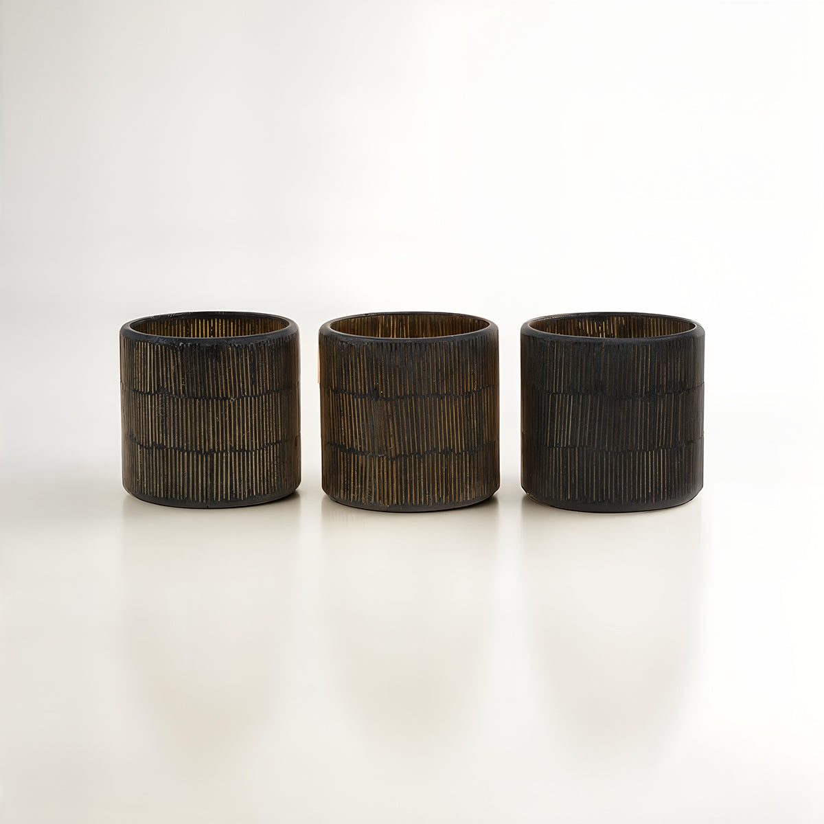 Gaia Set Of 3 Mosaic Tealight Holders