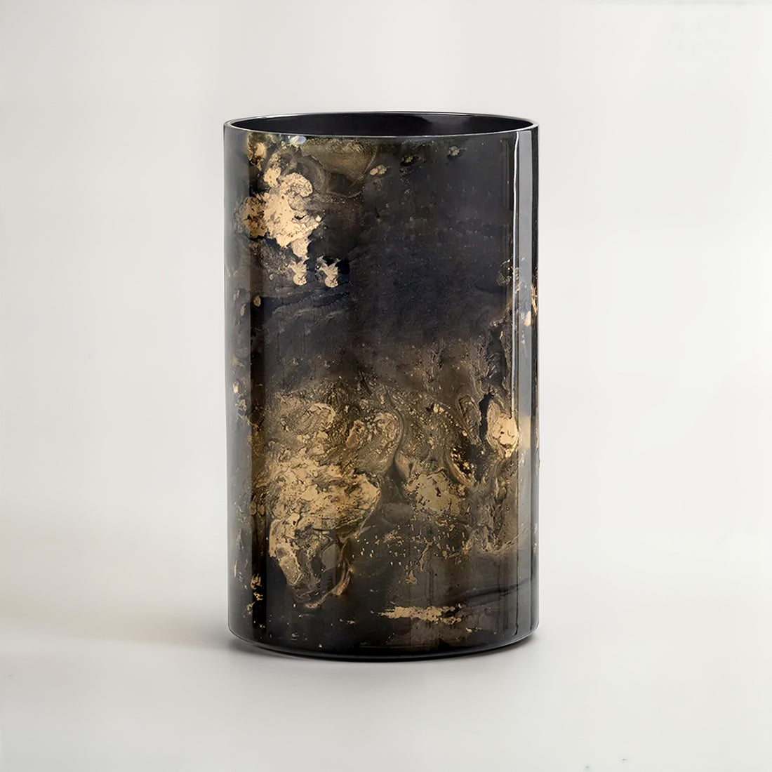 Gaia Black And Gold Large Candle Holder