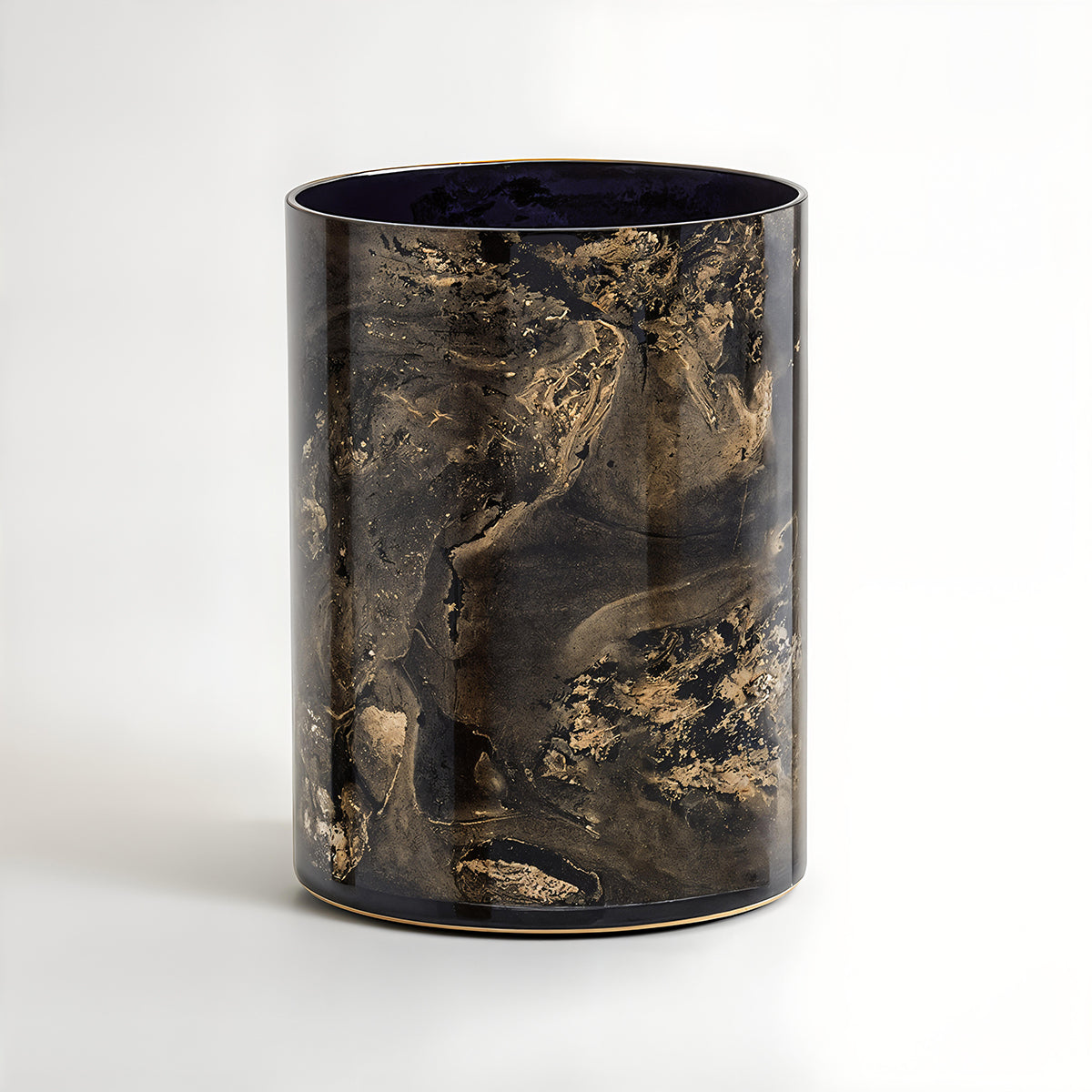 Gaia Black And Gold Small Candle Holder