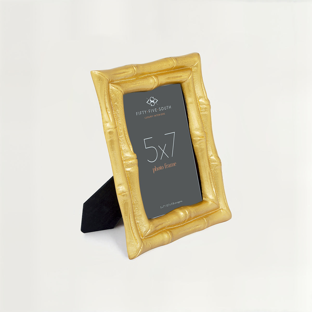 Hiba Gold Finish Bamboo Effect Photo Frame 5x7in