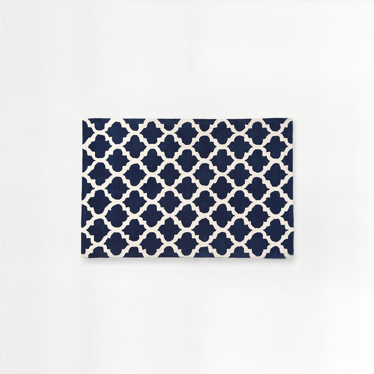 Bosie Kensington Townhouse Navy Blue and White Rug