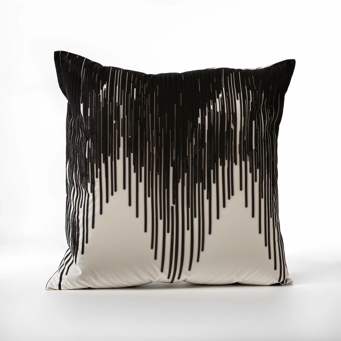 Bosie Ozella Black and White Embroidered Cushion