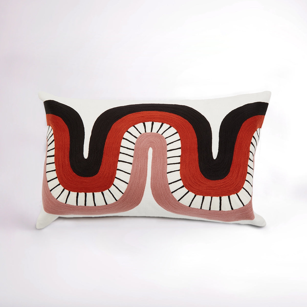 Bosie Ozella Curve Pattern Rectangular Cushion