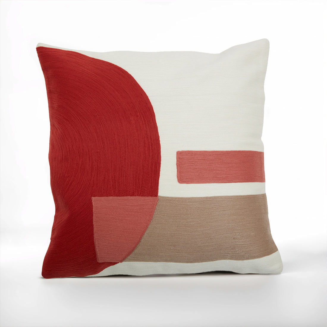 Bosie Ozella Red And White Tonal Cushion