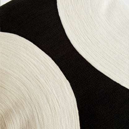 Bosie Ozella Black And White Semi Circular Design Cushion