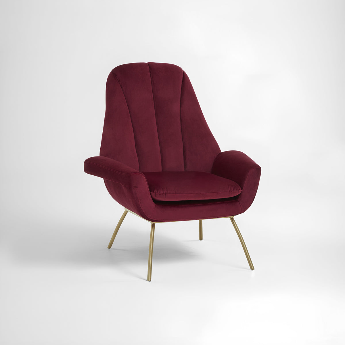 Billi Wine Velvet Lounge Chair