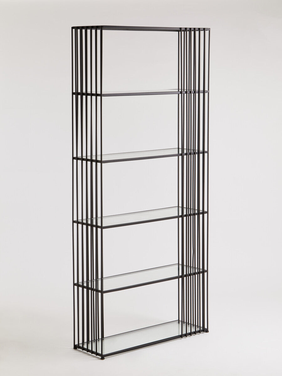 Trento Five Tier Black Bookshelf