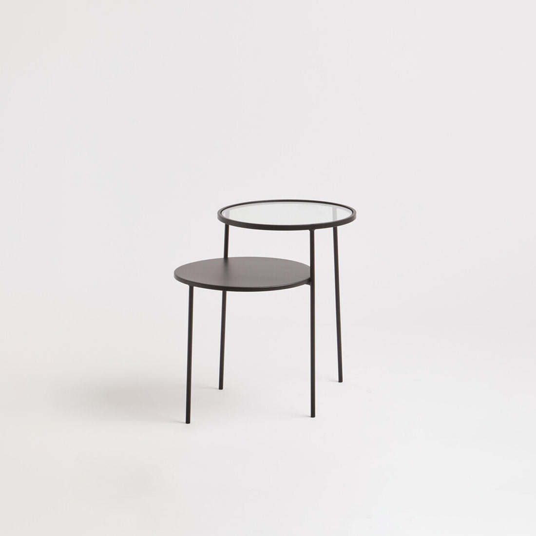 Trento End Table With Glass And Metal Tops