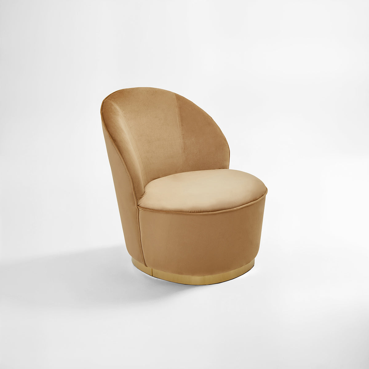 Tamra Beige Velvet Gold Base Chair