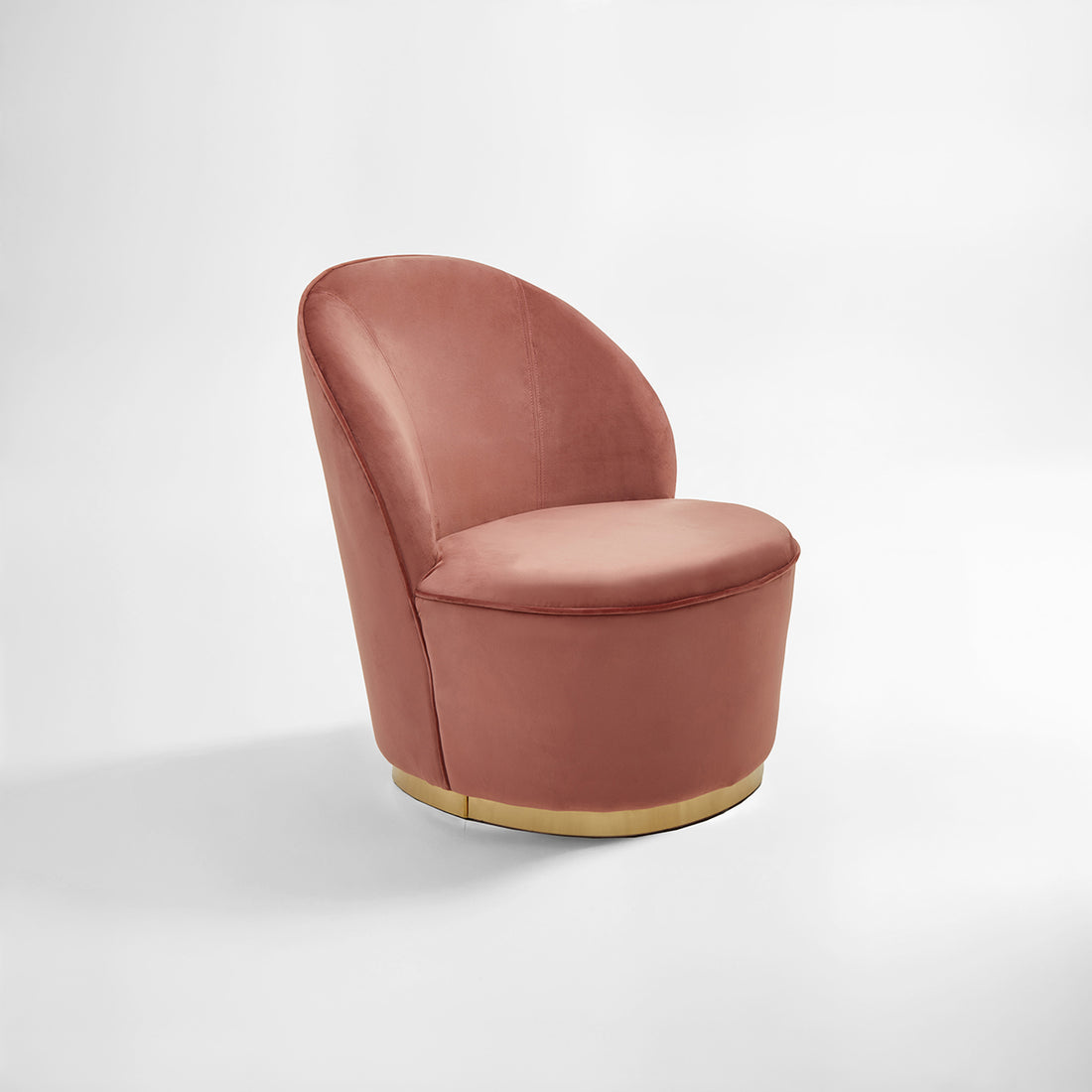 Tamra Dusty Pink Velvet Gold Base Chair