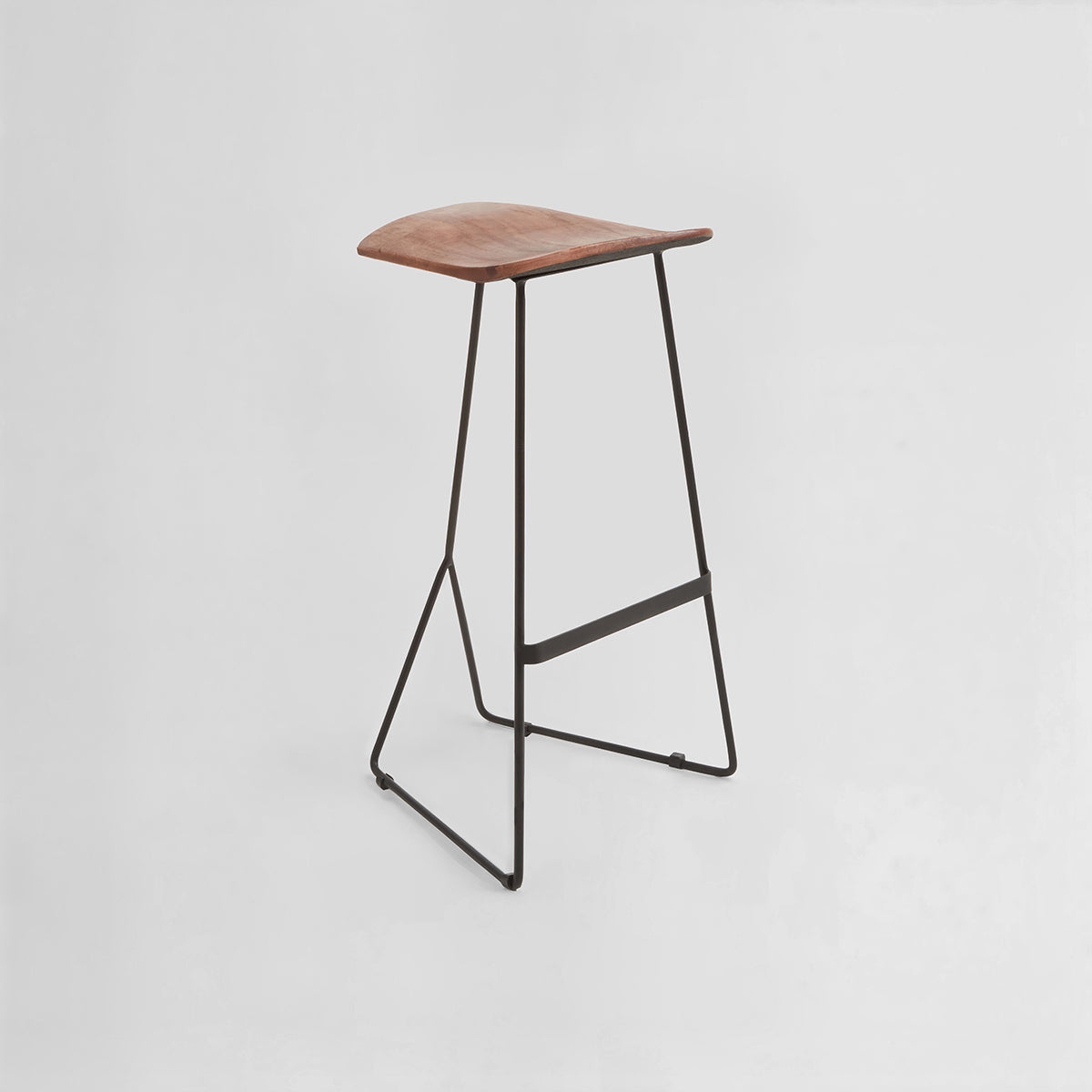 Nandri Distressed Brown Leather Bar Stool