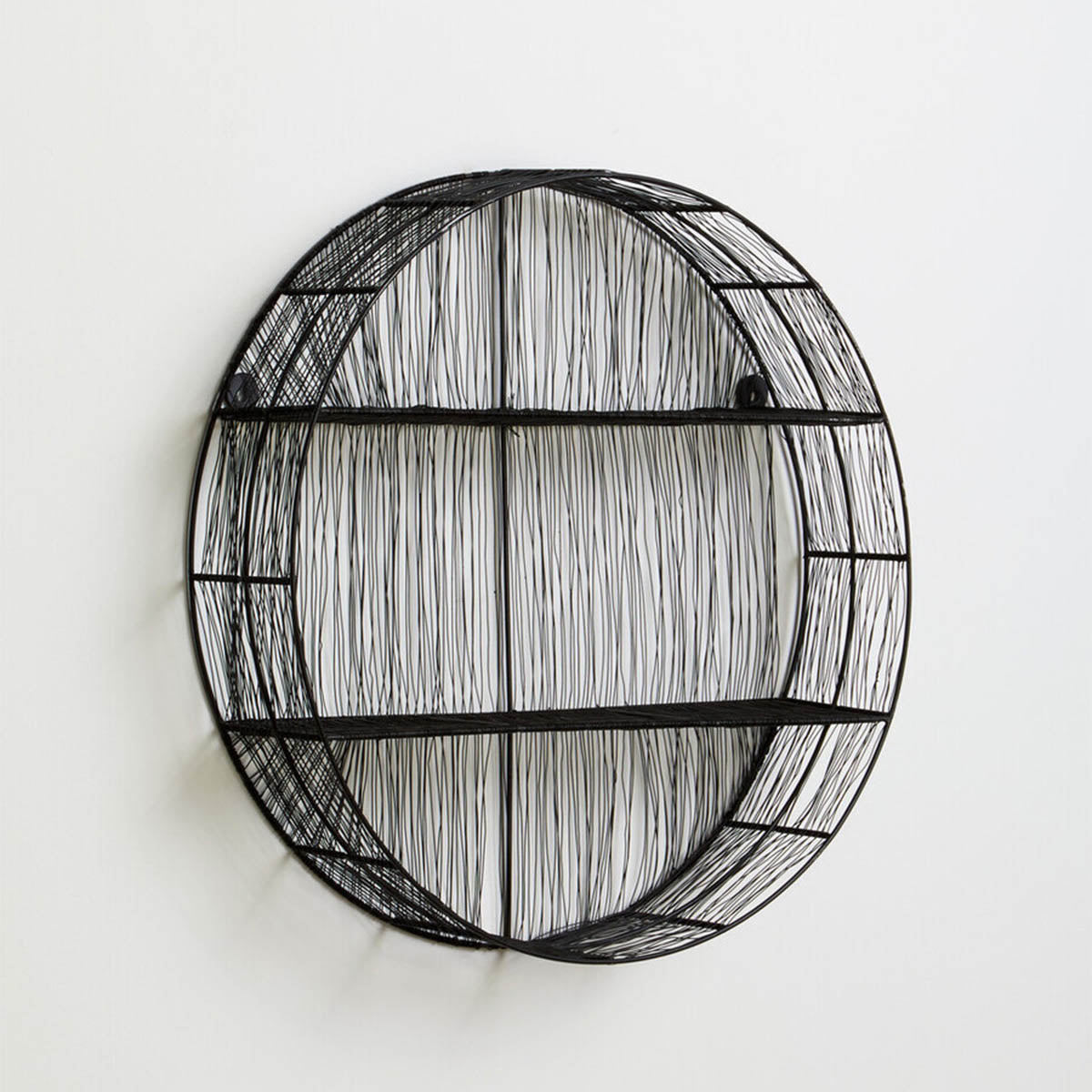 Enzo Black Wire Round Wall Shelf