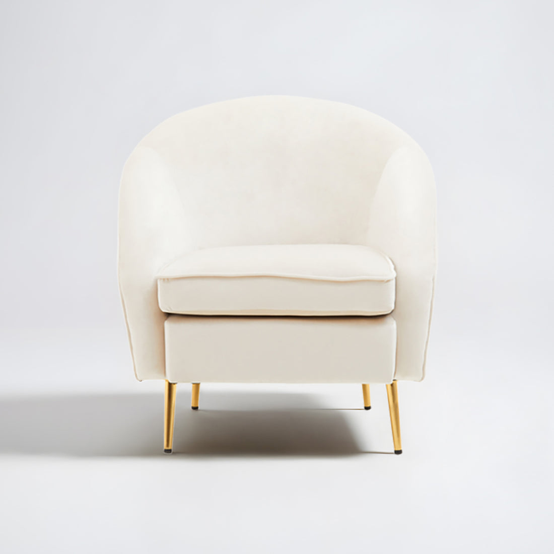 Yasmeen Beige Velvet Armchair