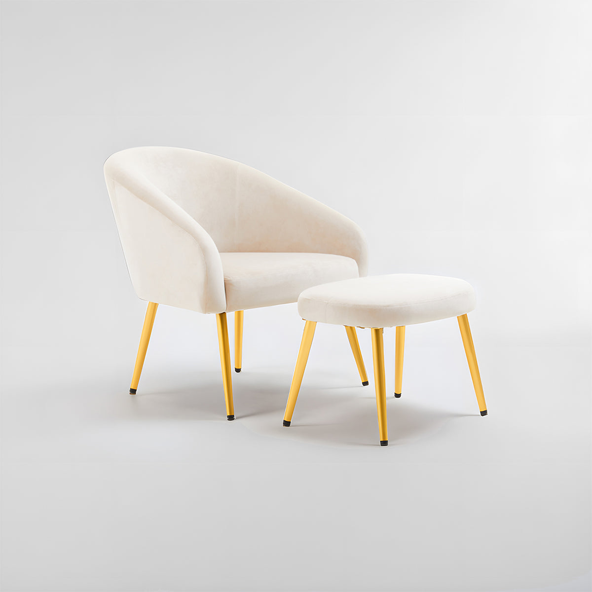 Yasmeen Beige Chair And Footstool