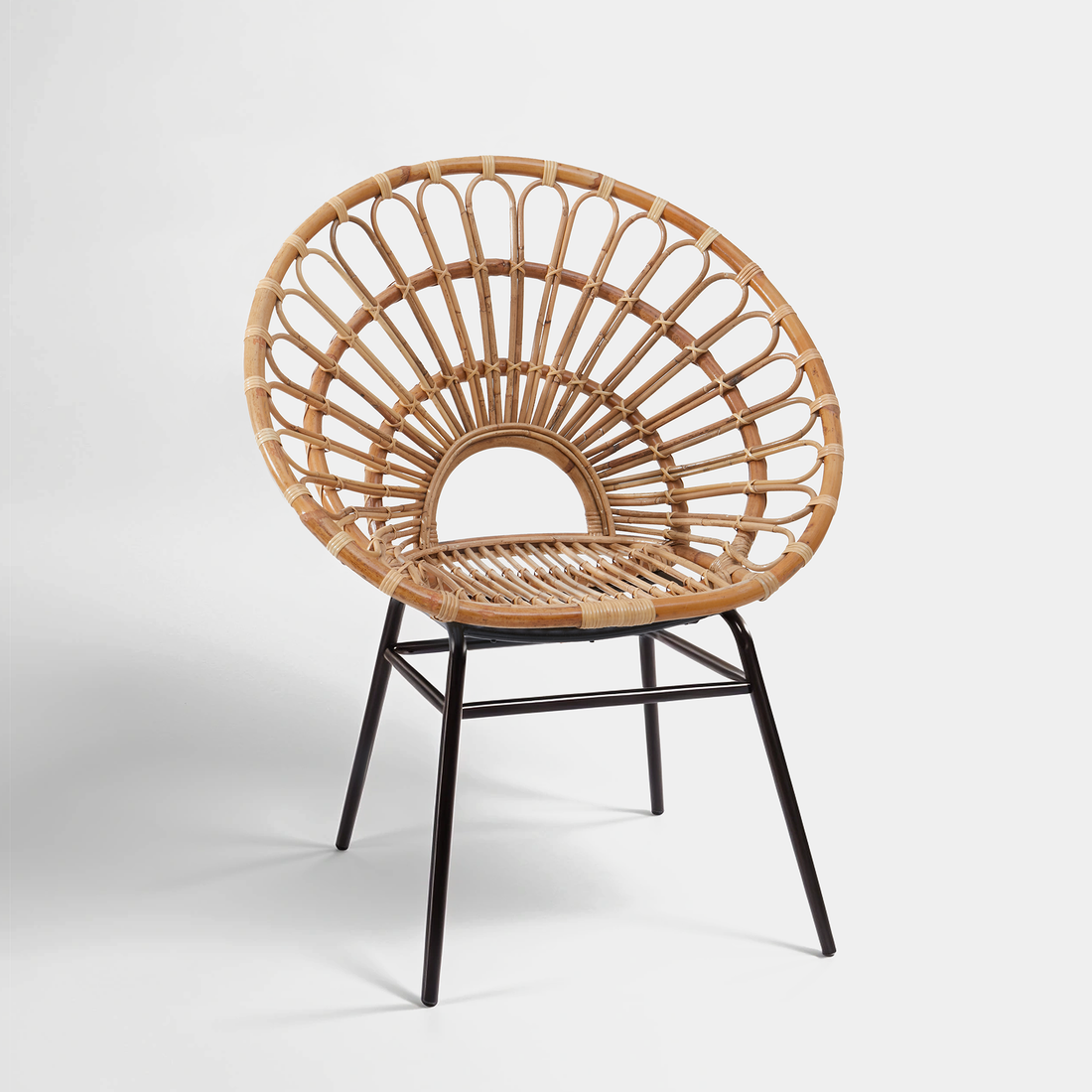 Java Natural Rattan Flared Back Chair