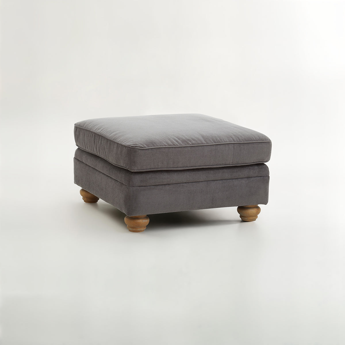 Spencer Grey Fabric Footstool