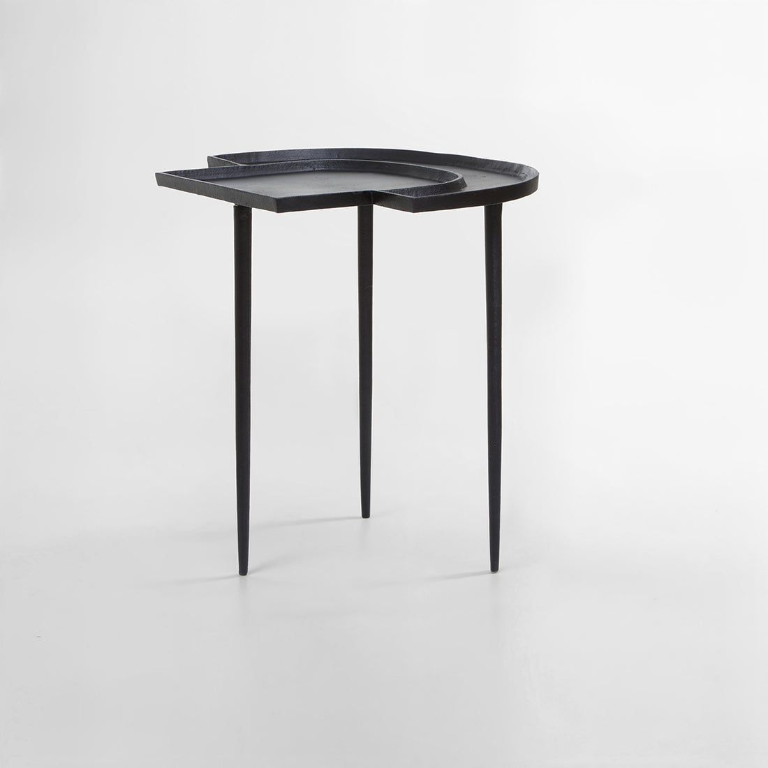 Simbolo Black Nickle Top Side Table