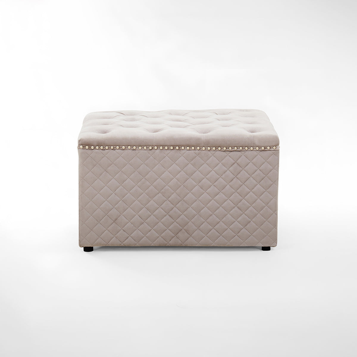 Zamora Square Mink Velvet Ottoman