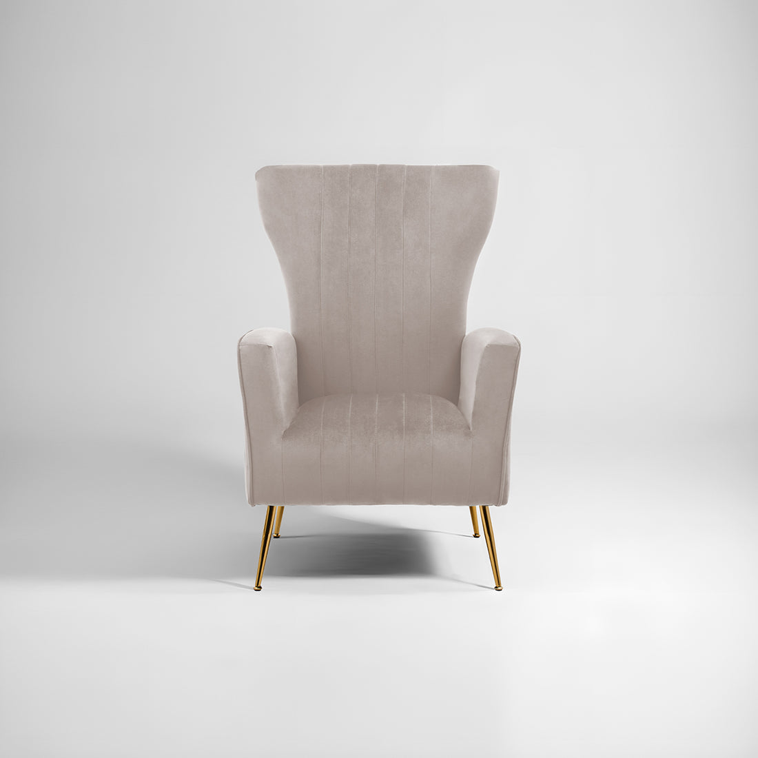 Zamora Mink Velvet Accent Chair With Gold Finish Legs