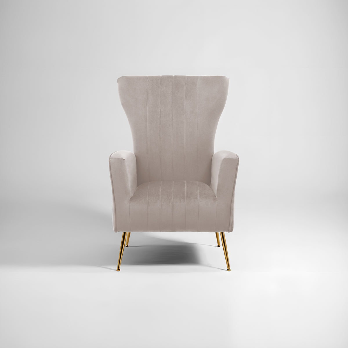 Zamora Mink Velvet Accent Chair With Gold Finish Legs