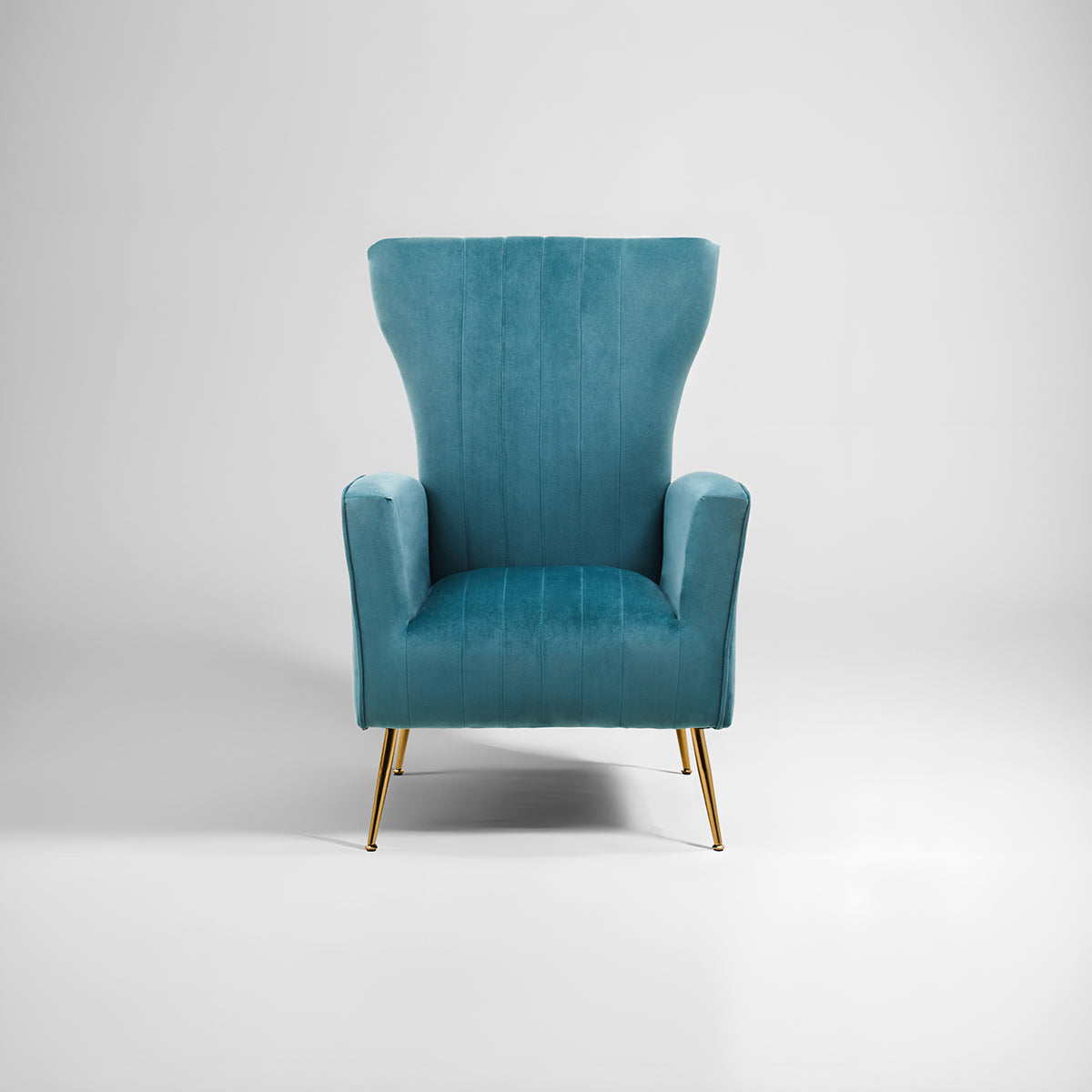 Zamora Green Velvet Accent Chair With Gold Finish Legs