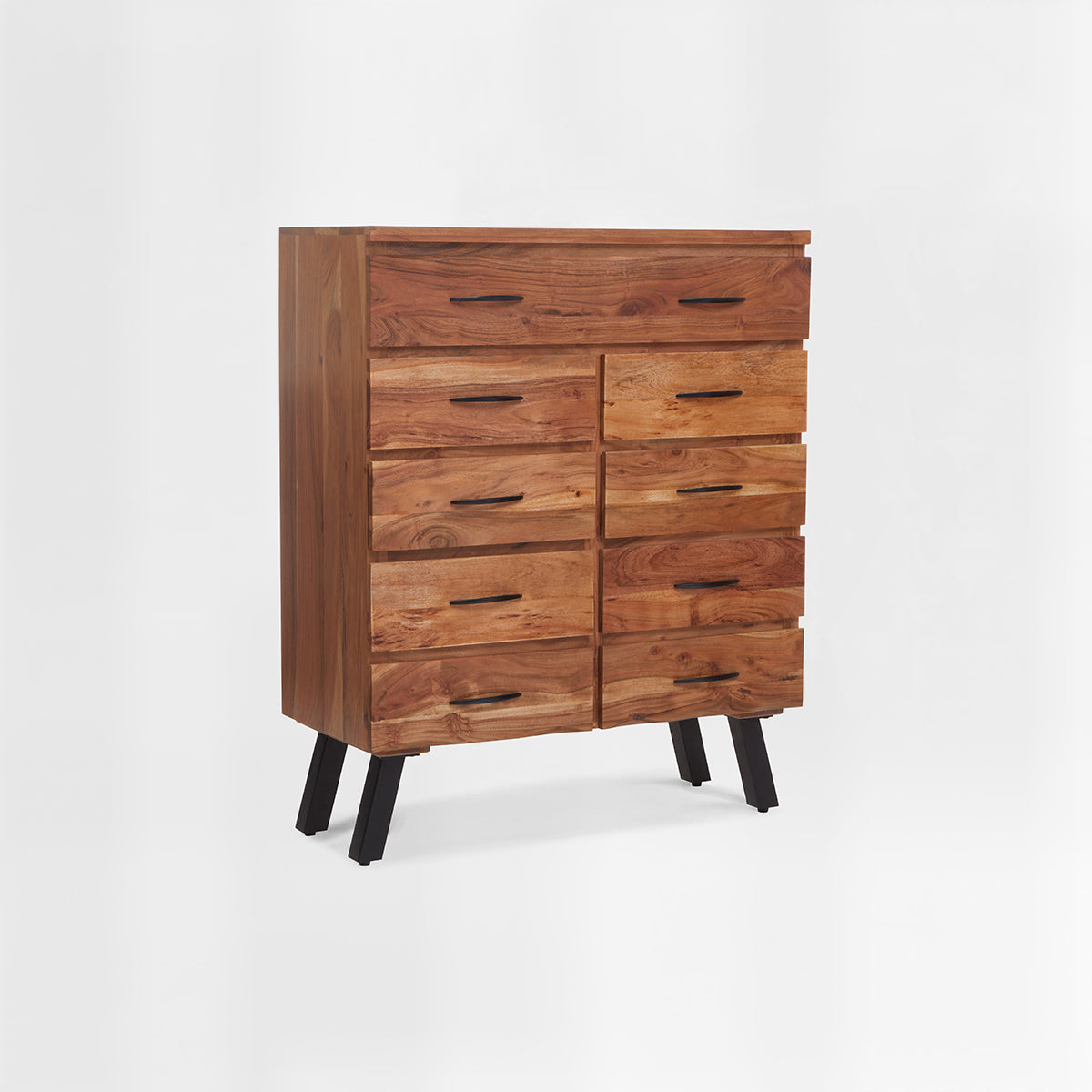 Nashik 9 Drawer Acacia Wood Chest