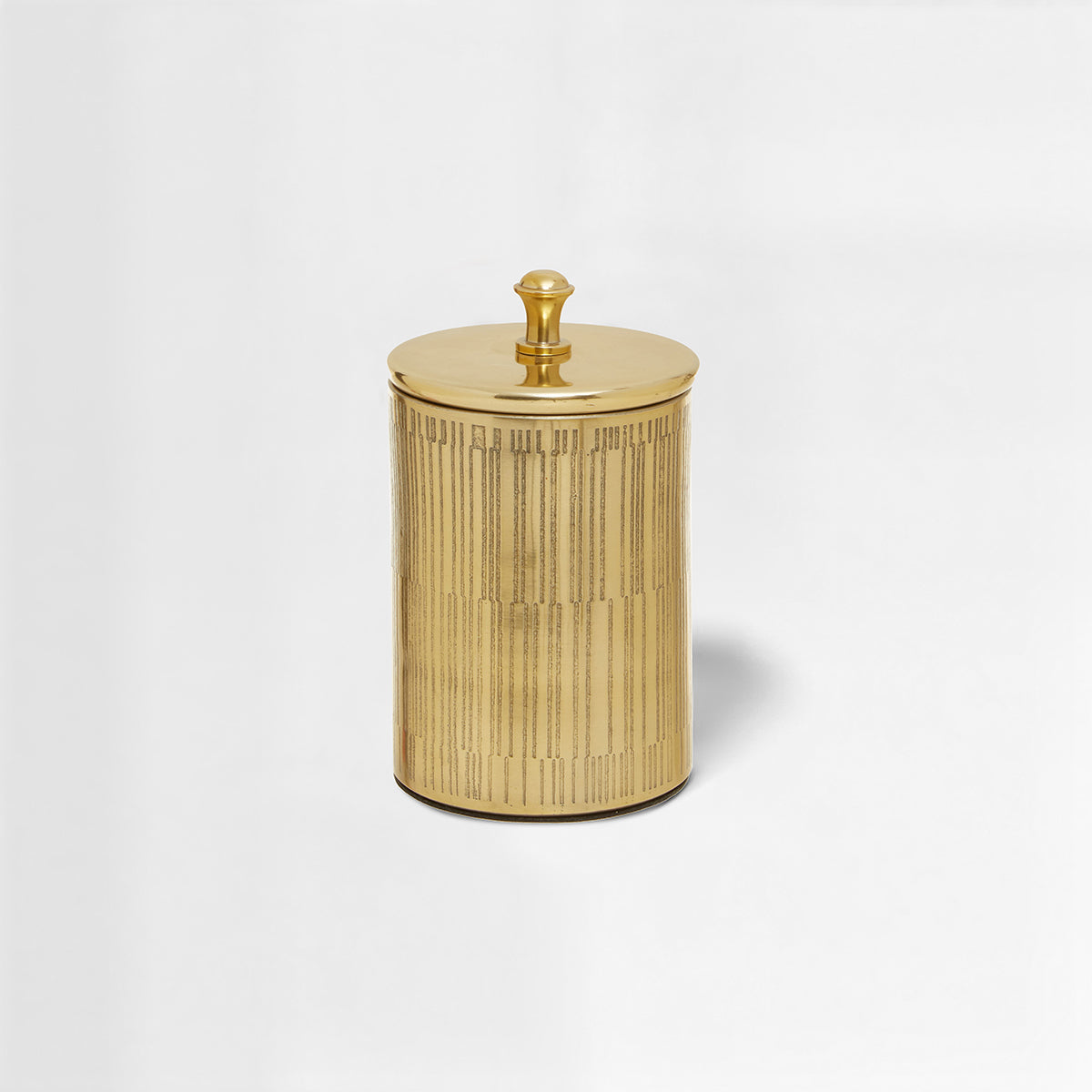 Allegra Line Effect Gold Bathroom Jar