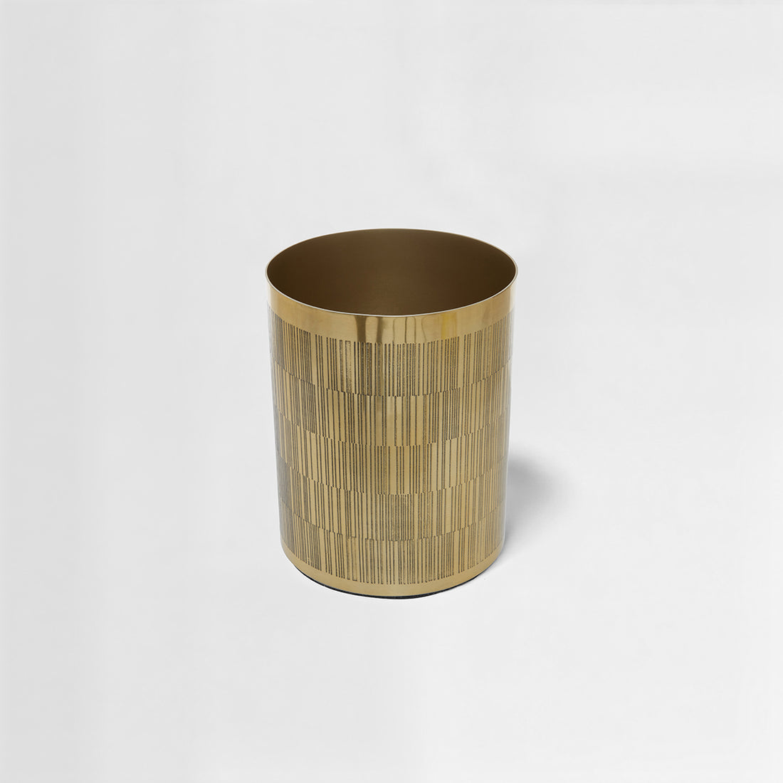 Allegra Gold Finish Aluminium Round Waste Bin