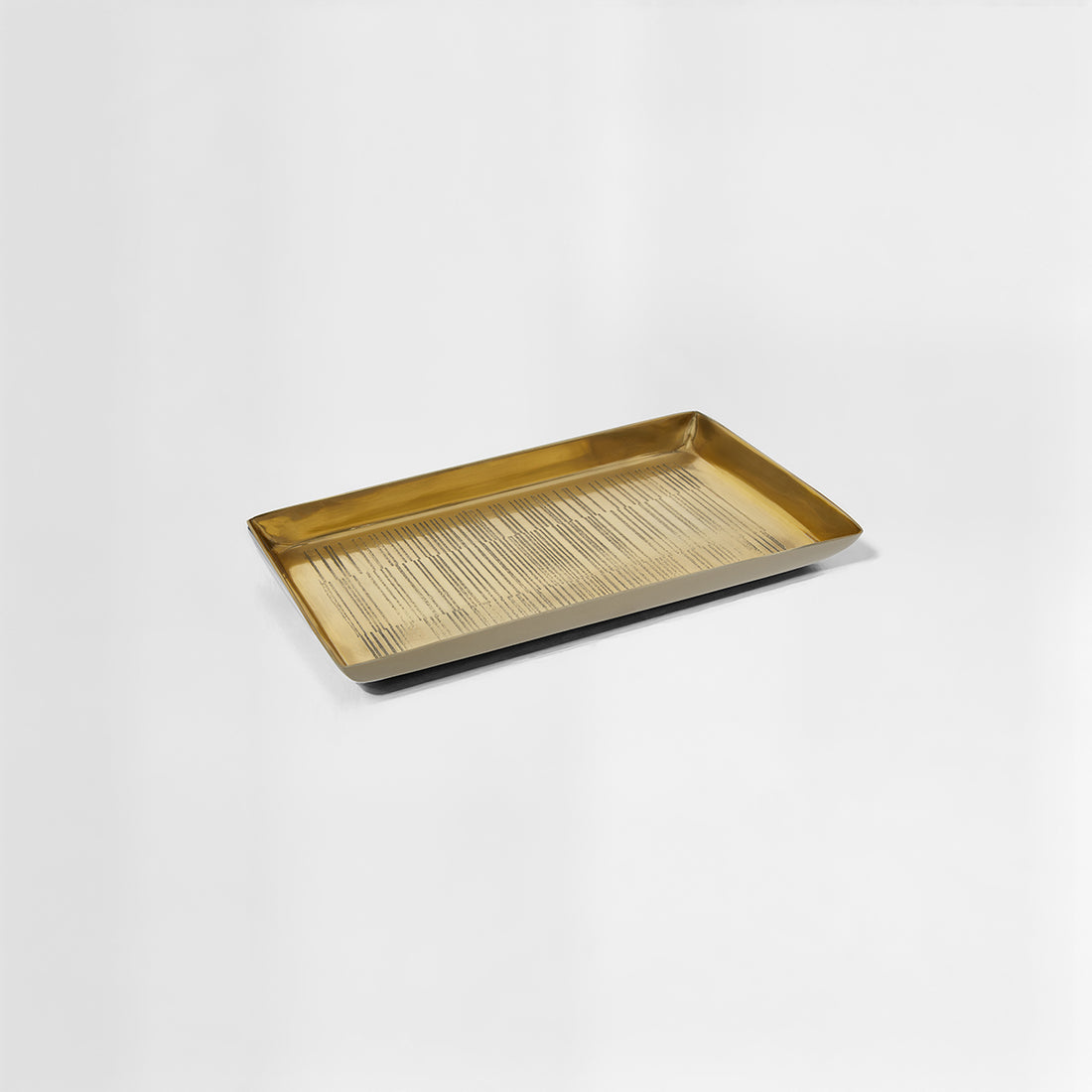 Allegra Line Effect Gold Bathroom Tray