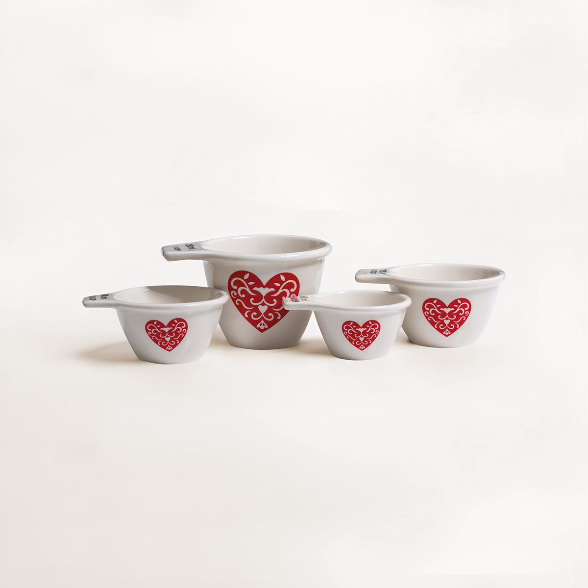 Set of 4 Heart Measuring Cups