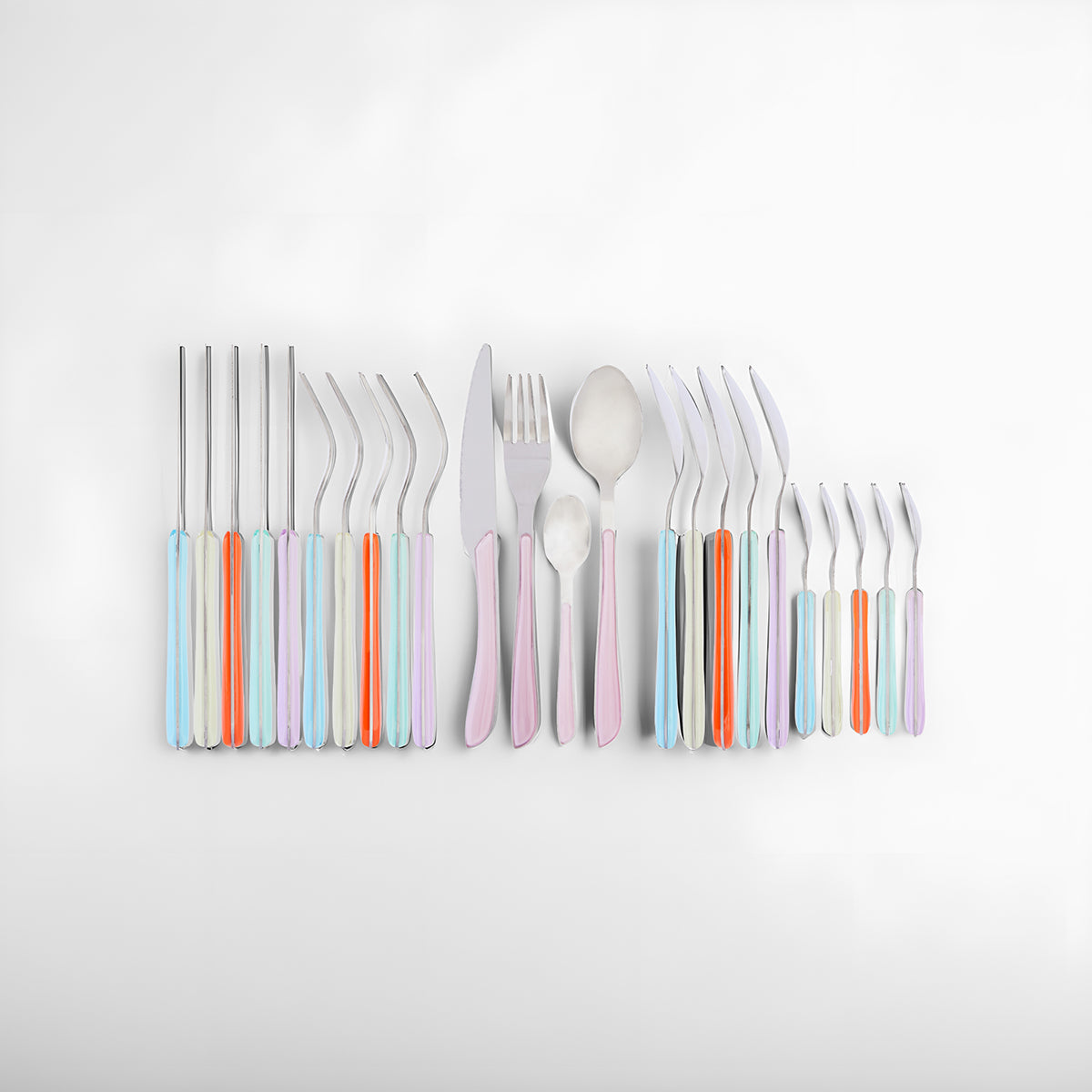 Zuma 24Pc Multi Pastel Coloured Cutlery